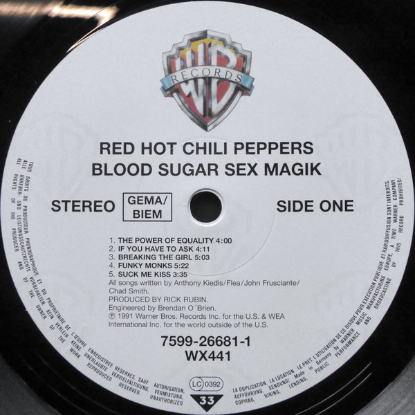 Red Hot Chili Peppers ‎– Blood Sugar Sex Magik