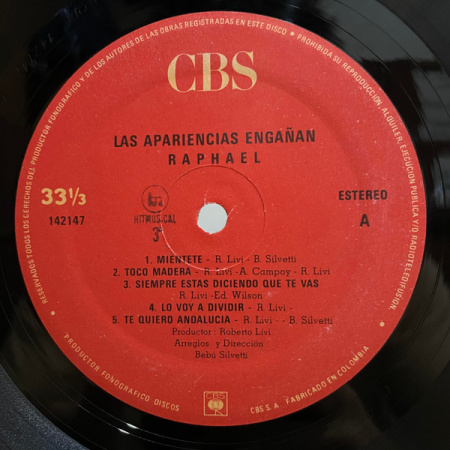 Raphael ‎– Las Apariencias Engañan