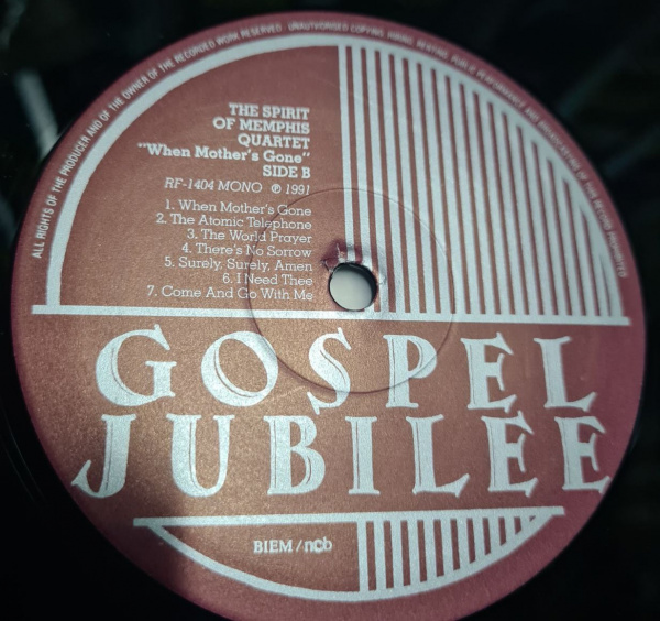 The Spirit Of Memphis Quartet – When Mother's Gone